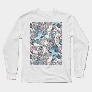 Flight of Fancy – pink, teal, cream Long Sleeve T-Shirt